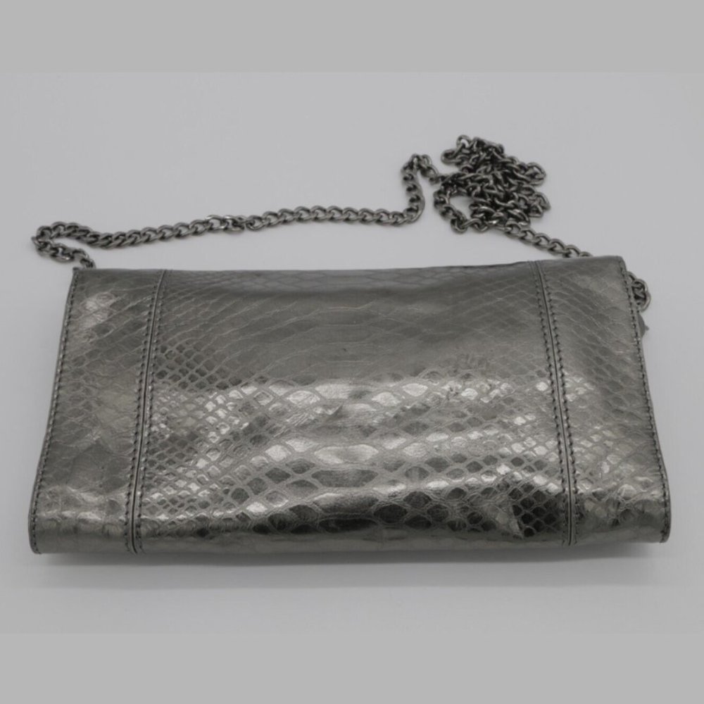 Michael Kors Silver Python Leather Clutch Leather… - image 6